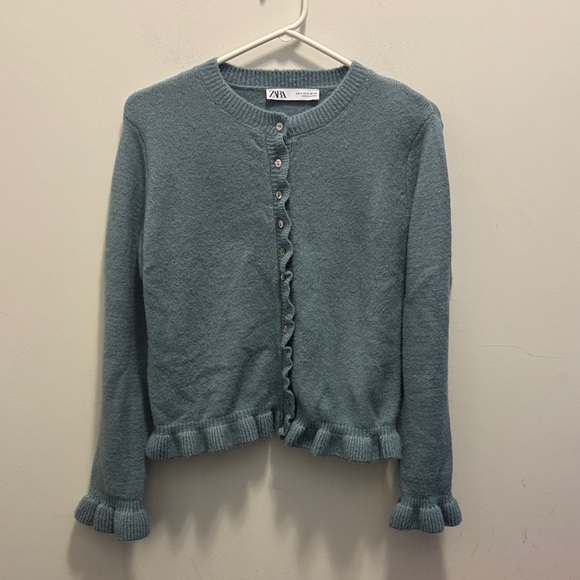 ZARA | Ruffle Sleeve Cardigan - Picture 2 of 7